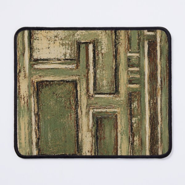 Item preview, Abstract geometric composition with a sage green and beige wood effect designed and sold by Ingorgia Studio.