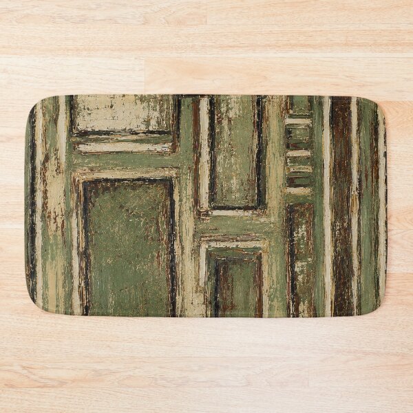 Item preview, Abstract geometric composition with a sage green and beige wood effect designed and sold by Ingorgia Studio.