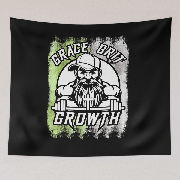 Item preview, Grace Grit Growth - Christian Gym - Faith Motivation Design designed and sold by Bezuiden.