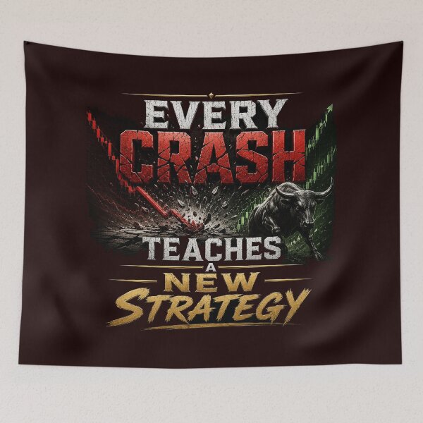 Item preview, Every Crash Teaches New Strategy | Trading Motivation Quote designed and sold by PipForgeStudio .