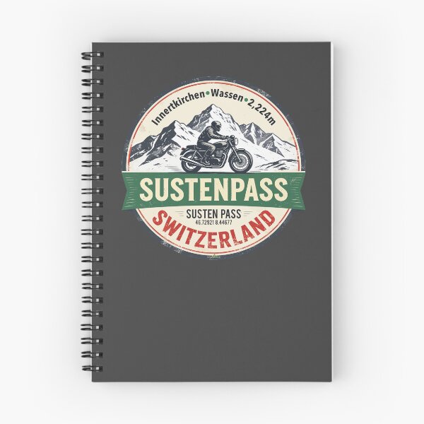 Item preview, Susten Pass Sustenpass Switzerland Suisse Schweiz Motorcycle Cycle Sticker TShirt 04 designed and sold by OuterShellUK.
