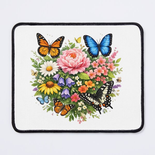 Item preview, Butterflies Roaming Through Wildflowers T-Shirt Design designed and sold by EdgeSphere.