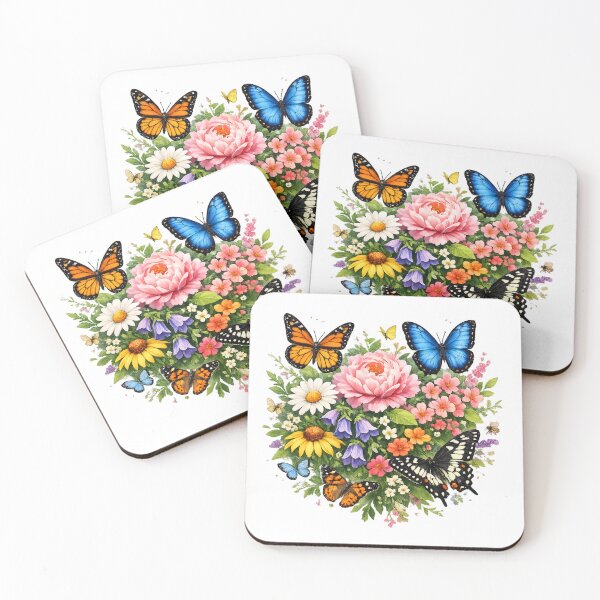 Item preview, Butterflies Roaming Through Wildflowers T-Shirt Design designed and sold by EdgeSphere.