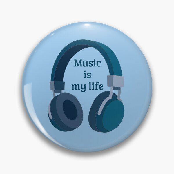 Item preview, Music Is My Life Headphones – Blue Minimalist Music Lover Quote | Audio Design designed and sold by VariusDesigns.