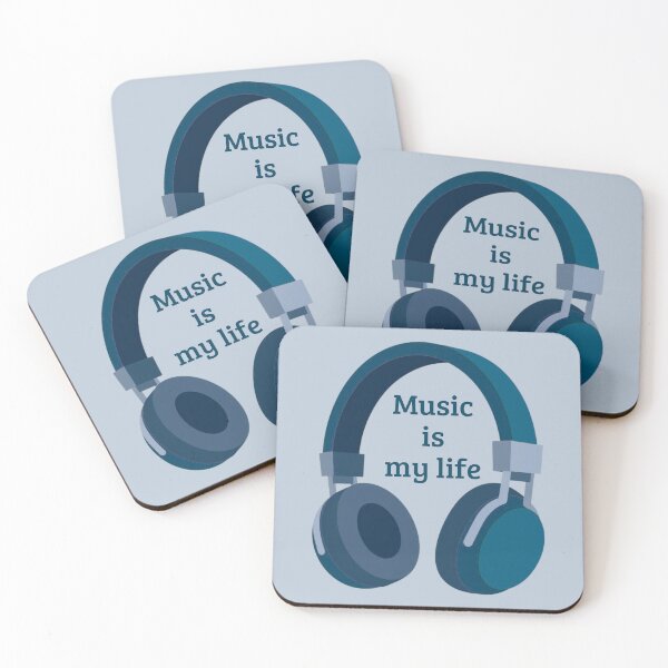 Item preview, Music Is My Life Headphones – Blue Minimalist Music Lover Quote | Audio Design designed and sold by VariusDesigns.