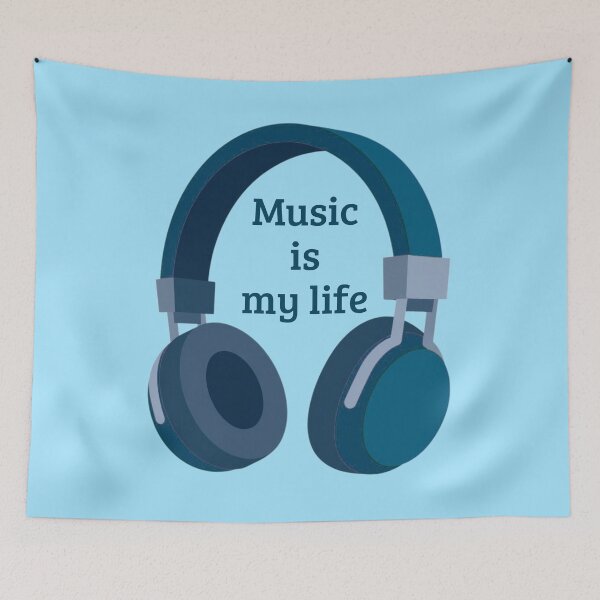Item preview, Music Is My Life Headphones – Blue Minimalist Music Lover Quote | Audio Design designed and sold by VariusDesigns.