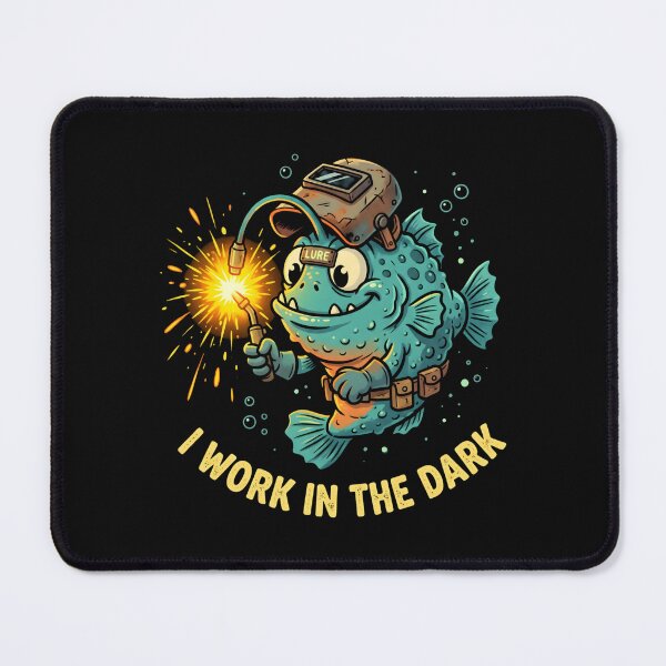 Item preview, Anglerfish Underwater Welder Cartoon for Marine Trades designed and sold by SplashTastic.