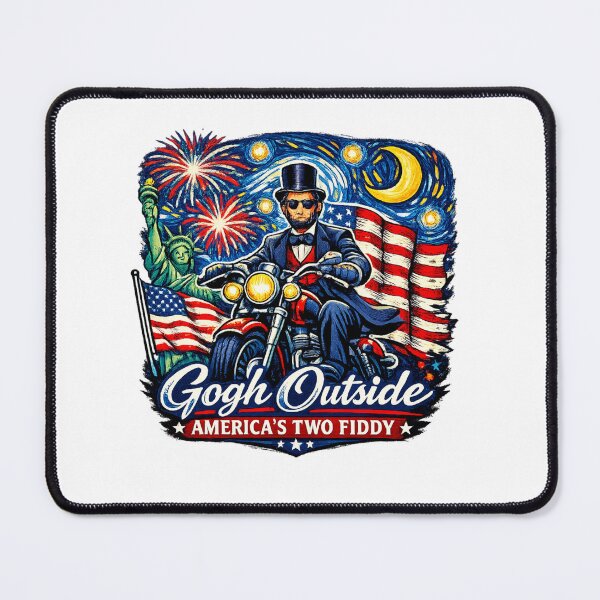 Item preview, Abe Lincoln Biker Gogh Outside America 250th USA designed and sold by StuckOnTees.