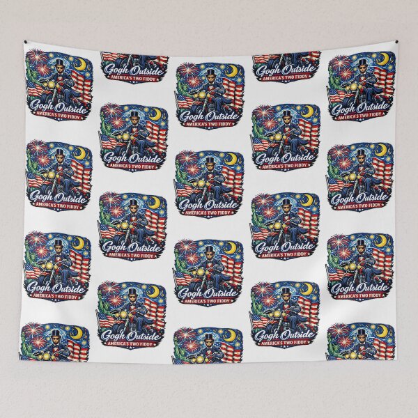 Item preview, Abe Lincoln Biker Gogh Outside America 250th USA designed and sold by StuckOnTees.