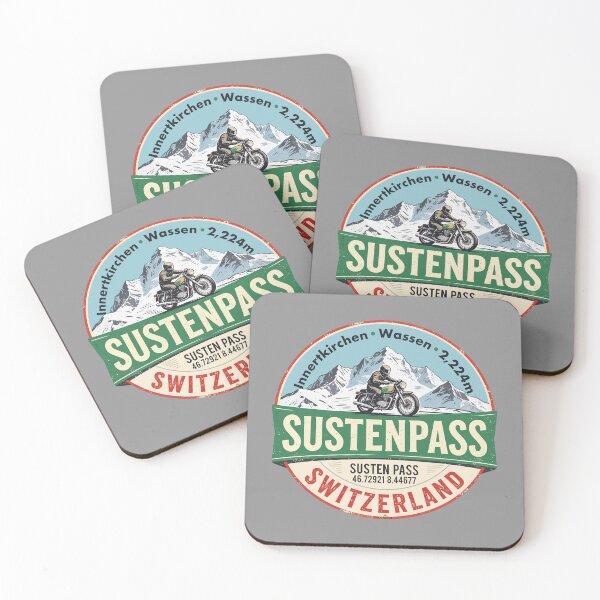Item preview, Susten Pass Sustenpass Switzerland Suisse Schweiz Motorcycle Sticker TShirt 05 designed and sold by OuterShellUK.