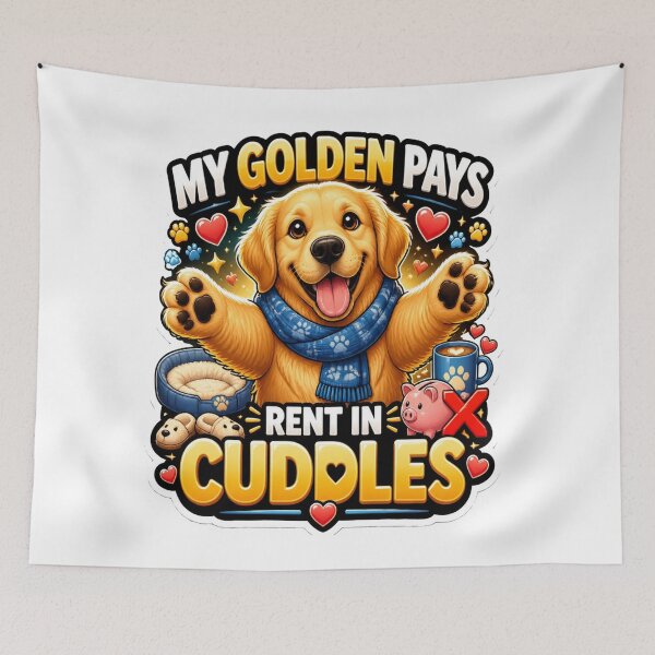Item preview, My Golden Pays Rent In Cuddles Funny Golden Retriever Dog Lover Gift designed and sold by ClaussShop.