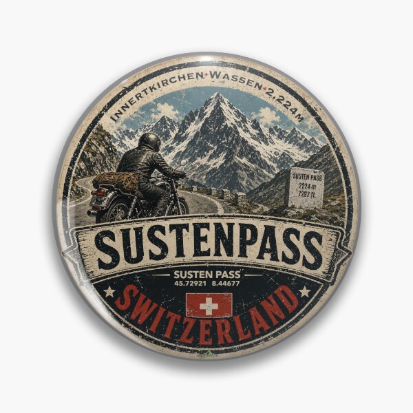 Item preview, Susten Pass Sustenpass Switzerland Suisse Schweiz Motorcycle Sticker TShirt 06 designed and sold by OuterShellUK.