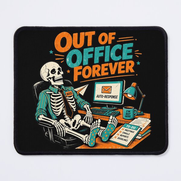 Item preview, Out of Office Forever Funny Halloween Skeleton burnout designed and sold by CF_VintageDesign.