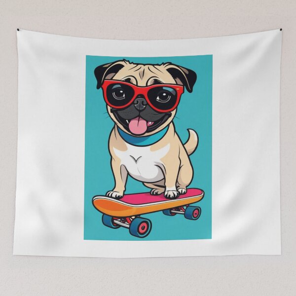 Item preview, Illustration - Cartoon Dog on Skateboard, Pop Art Style designed and sold by AnimeShin.