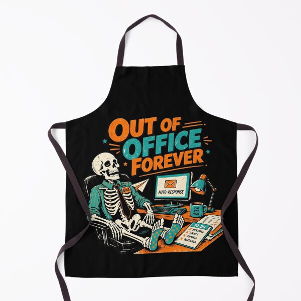 Item preview, Out of Office Forever Funny Halloween Skeleton burnout designed and sold by CF_VintageDesign.