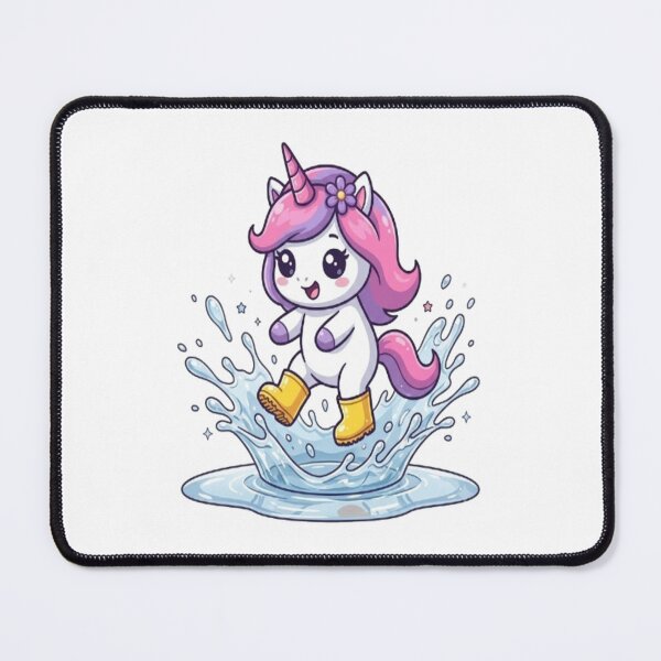 Item preview, Cute Unicorn Splashing Rain Puddle designed and sold by Ella_Sketch.