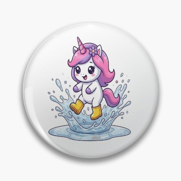 Item preview, Cute Unicorn Splashing Rain Puddle designed and sold by Ella_Sketch.