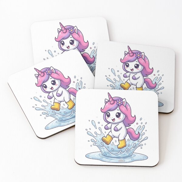Item preview, Cute Unicorn Splashing Rain Puddle designed and sold by Ella_Sketch.