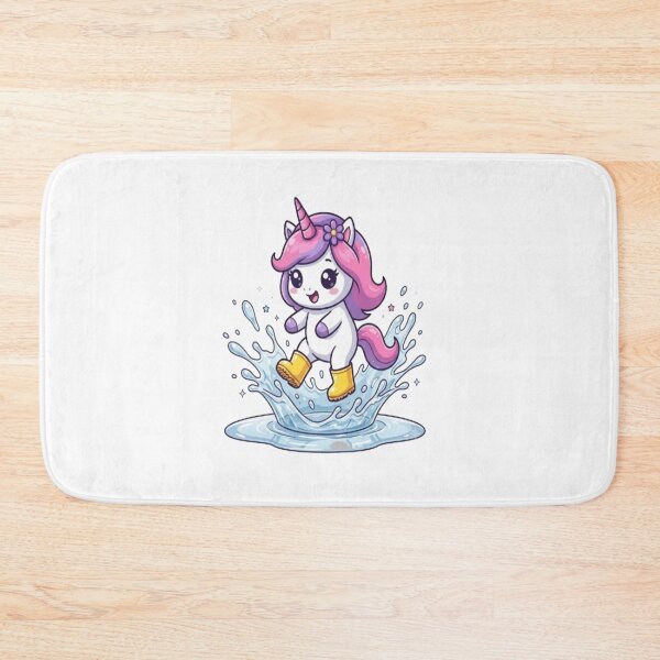 Item preview, Cute Unicorn Splashing Rain Puddle designed and sold by Ella_Sketch.