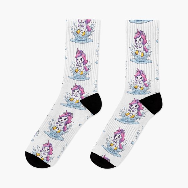 Item preview, Cute Unicorn Splashing Rain Puddle designed and sold by Ella_Sketch.