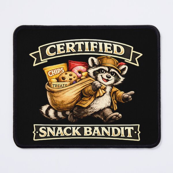 Item preview, Certifield Snack Bandit Funny Raccoon Snack Lover Vintage Graphic T-Shirt designed and sold by clockedoutwearshop.