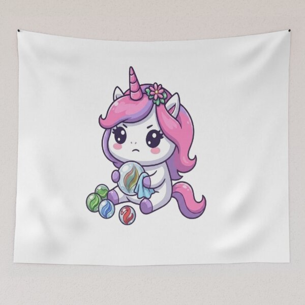 Item preview, Cute Unicorn Cleaning Glass Marbles designed and sold by Ella_Sketch.