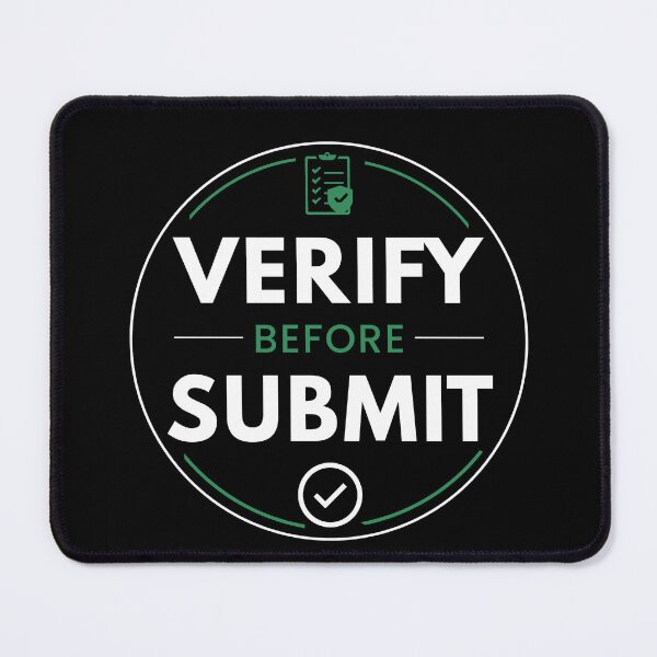 Item preview, Verify Before Submit | Accountant CPA Typography Design | Accounting Humor Minimalist T-Shirt designed and sold by FCA SIR MERCH .