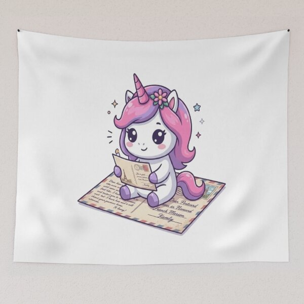 Item preview, Cute Unicorn Reading Travel Postcard designed and sold by Ella_Sketch.