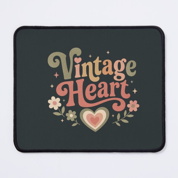 Item preview, Vintage Heart Retro Typography | Cute Groovy Aesthetic Floral Heart Design designed and sold by Sanika arts .