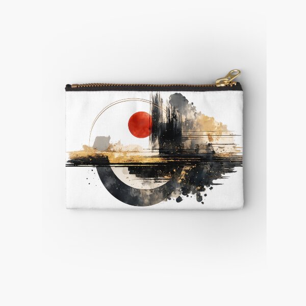 Item preview, Eclipse Within Modern Abstract Art Minimalist Gold & Crimson designed and sold by dytf79.