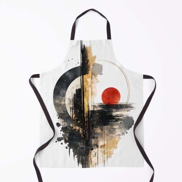 Item preview, Eclipse Within Modern Abstract Art Minimalist Gold & Crimson designed and sold by dytf79.