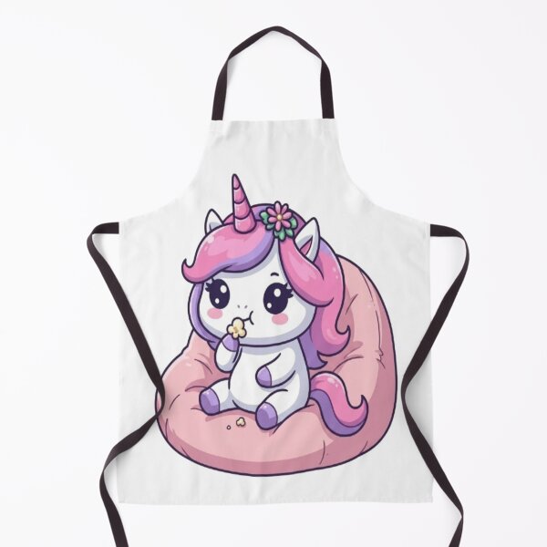 Item preview, Cute Unicorn Eating Popcorn Cushion designed and sold by Ella_Sketch.