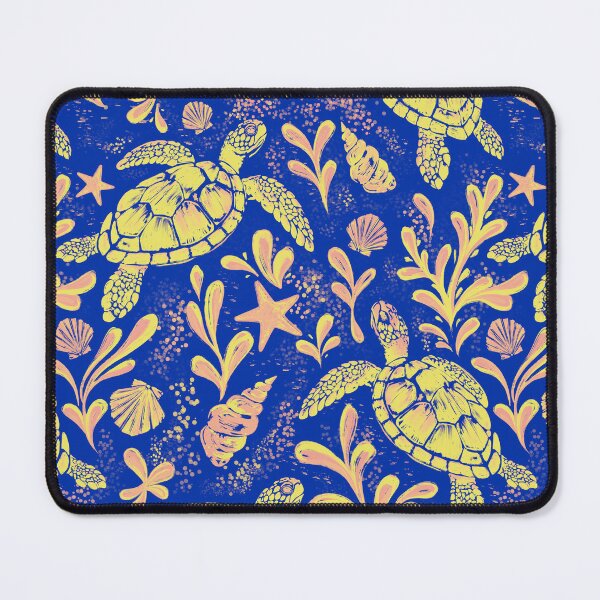 Item preview, Sea Turtle Pattern | Pink Yellow Coastal Beach Print | Nautical Ocean Seamless Design designed and sold by MonNoir.