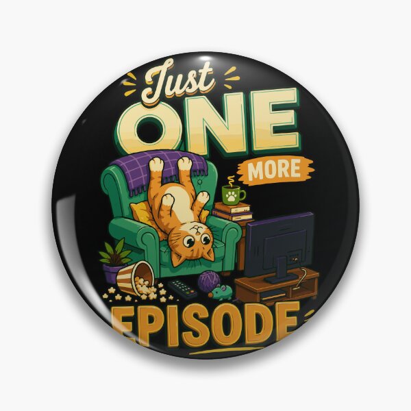Item preview, Chonky TV Addict - Couch Potato Cat - Just one more episode lying down cat designed and sold by Huddy-clothes.