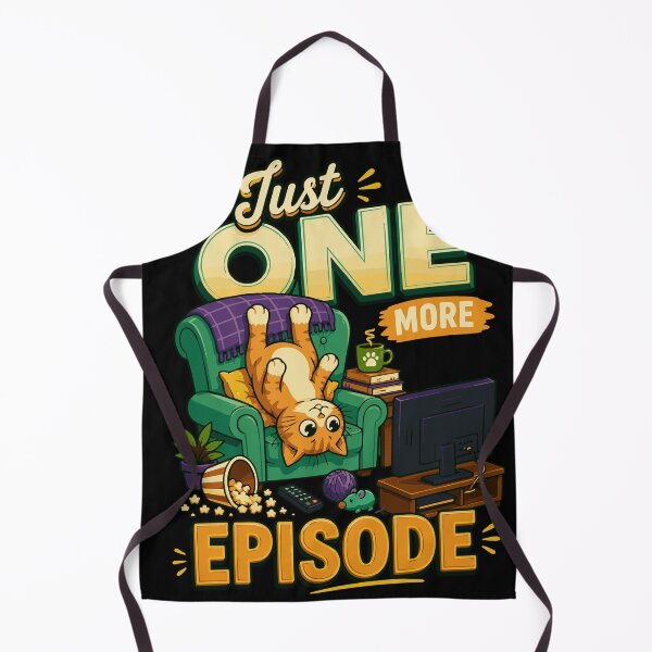 Item preview, Chonky TV Addict - Couch Potato Cat - Just one more episode lying down cat designed and sold by Huddy-clothes.