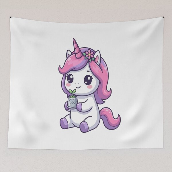 Item preview, Cute Unicorn Gardening Holding Sprout designed and sold by Ella_Sketch.