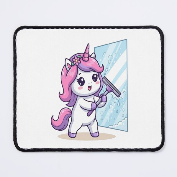 Item preview, Cute Unicorn Cleaning Glass Window designed and sold by Ella_Sketch.