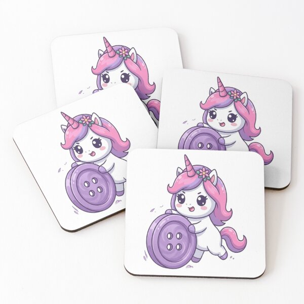 Item preview, Cute Unicorn Rolling Giant Sewing Button designed and sold by Ella_Sketch.