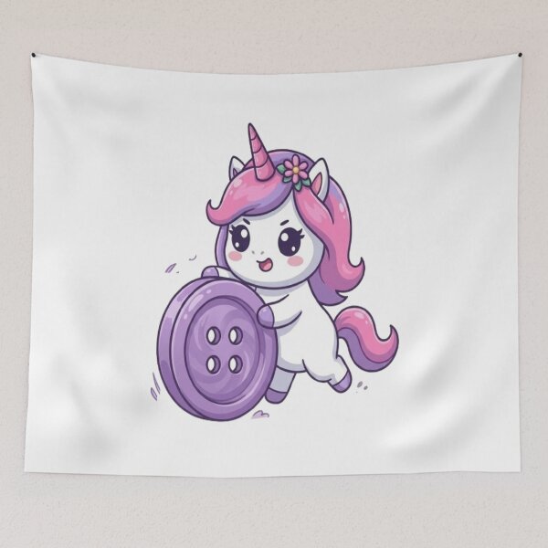 Item preview, Cute Unicorn Rolling Giant Sewing Button designed and sold by Ella_Sketch.
