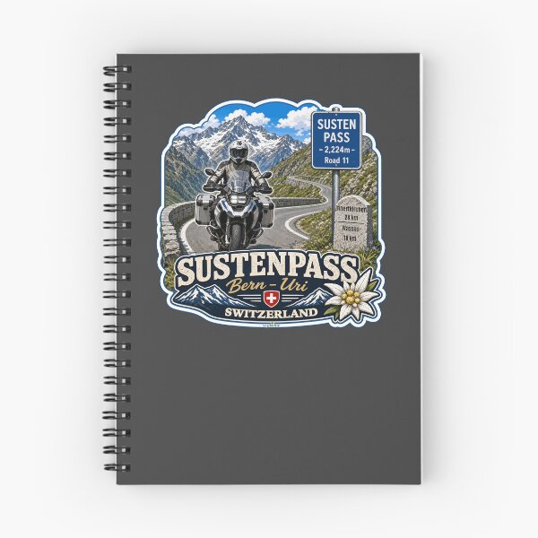 Item preview, Susten Pass Sustenpass Switzerland Suisse Schweiz Motorcycle Sticker TShirt 07 designed and sold by OuterShellUK.