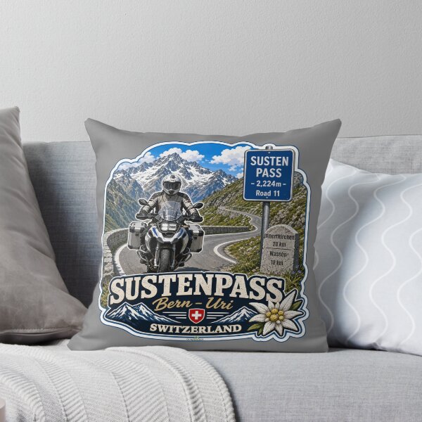 Item preview, Susten Pass Sustenpass Switzerland Suisse Schweiz Motorcycle Sticker TShirt 07 designed and sold by OuterShellUK.