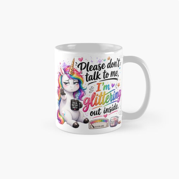 Item preview, Do Not Talk To Me Glitter Unicorn designed and sold by Tinosshop.