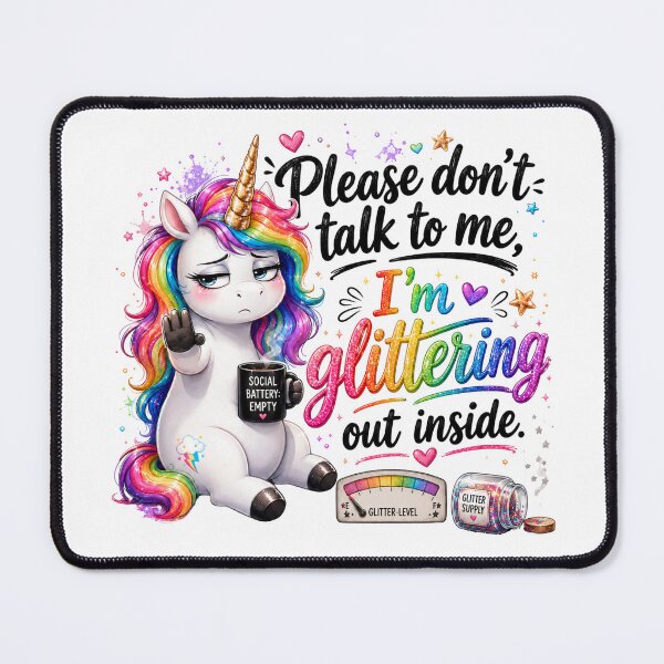 Item preview, Do Not Talk To Me Glitter Unicorn designed and sold by Tinosshop.