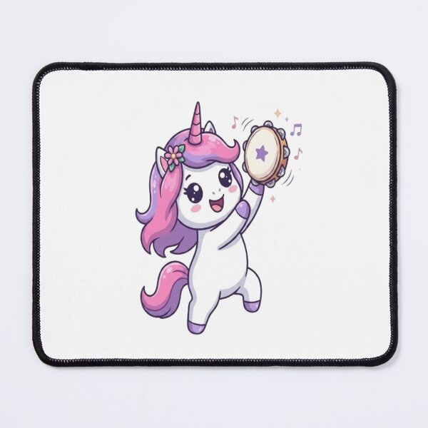 Item preview, Cute Unicorn Playing Tambourine Instrument designed and sold by Ella_Sketch.