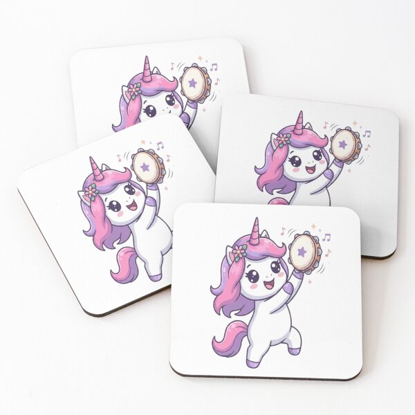 Item preview, Cute Unicorn Playing Tambourine Instrument designed and sold by Ella_Sketch.