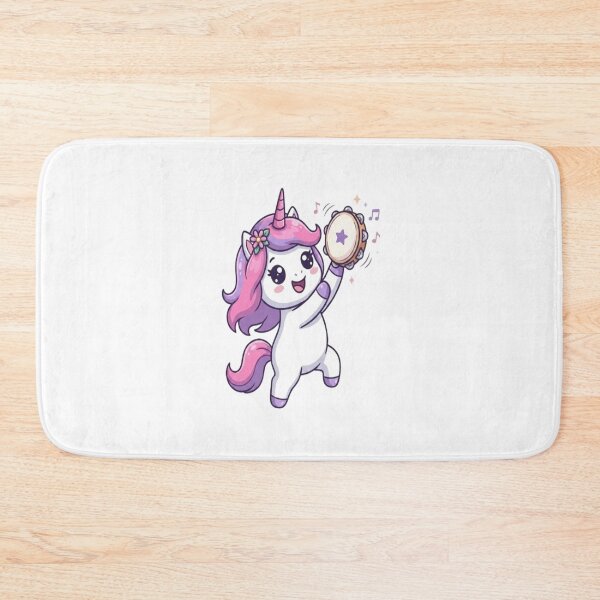 Item preview, Cute Unicorn Playing Tambourine Instrument designed and sold by Ella_Sketch.