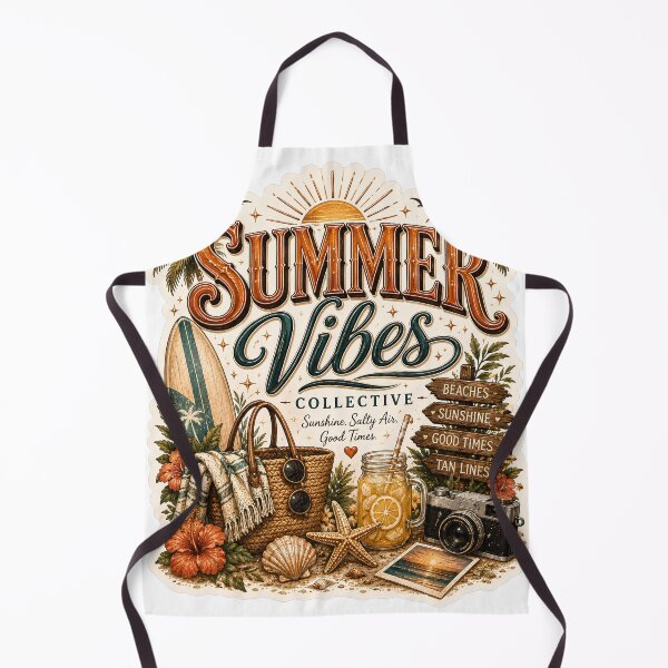 Item preview, Summer Vibes Vintage Typography Beach Design | Retro Coastal Aesthetic designed and sold by M.Store.
