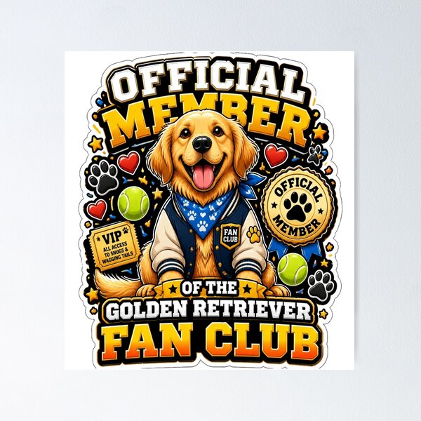 Item preview, Official Member Of The Golden Retriever Fan Club Funny Dog Lover Gift designed and sold by ClaussShop.