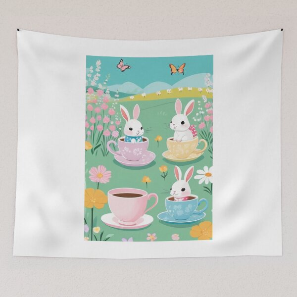 Item preview, Illustration - Cartoon Style Rabbits, Dreamlike Childlike Ambiance designed and sold by AnimeShin.