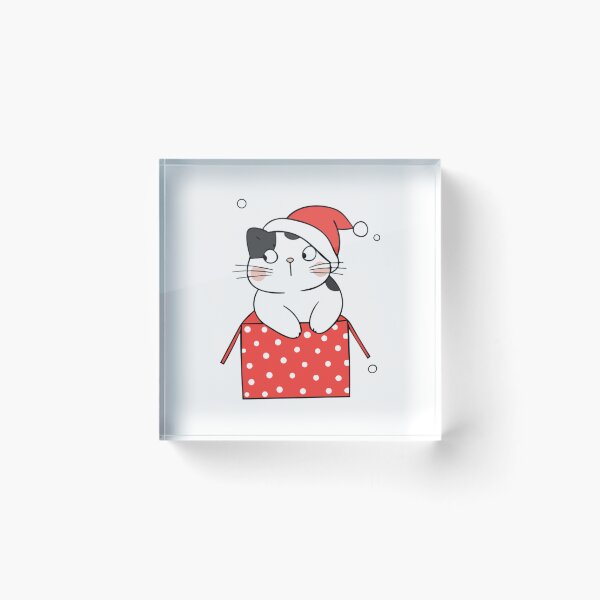Item preview, Cat Christmas Box Cute Kitten In Gift Illustration designed and sold by AvocadoShopp.